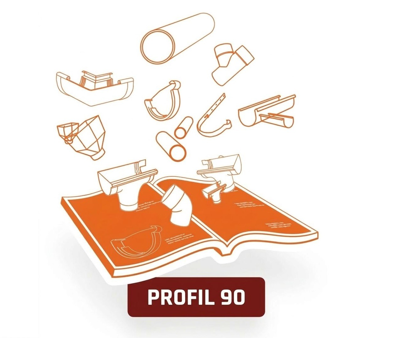 желоб ⌀90 мм с трубой ⌀75 мм thumbnail