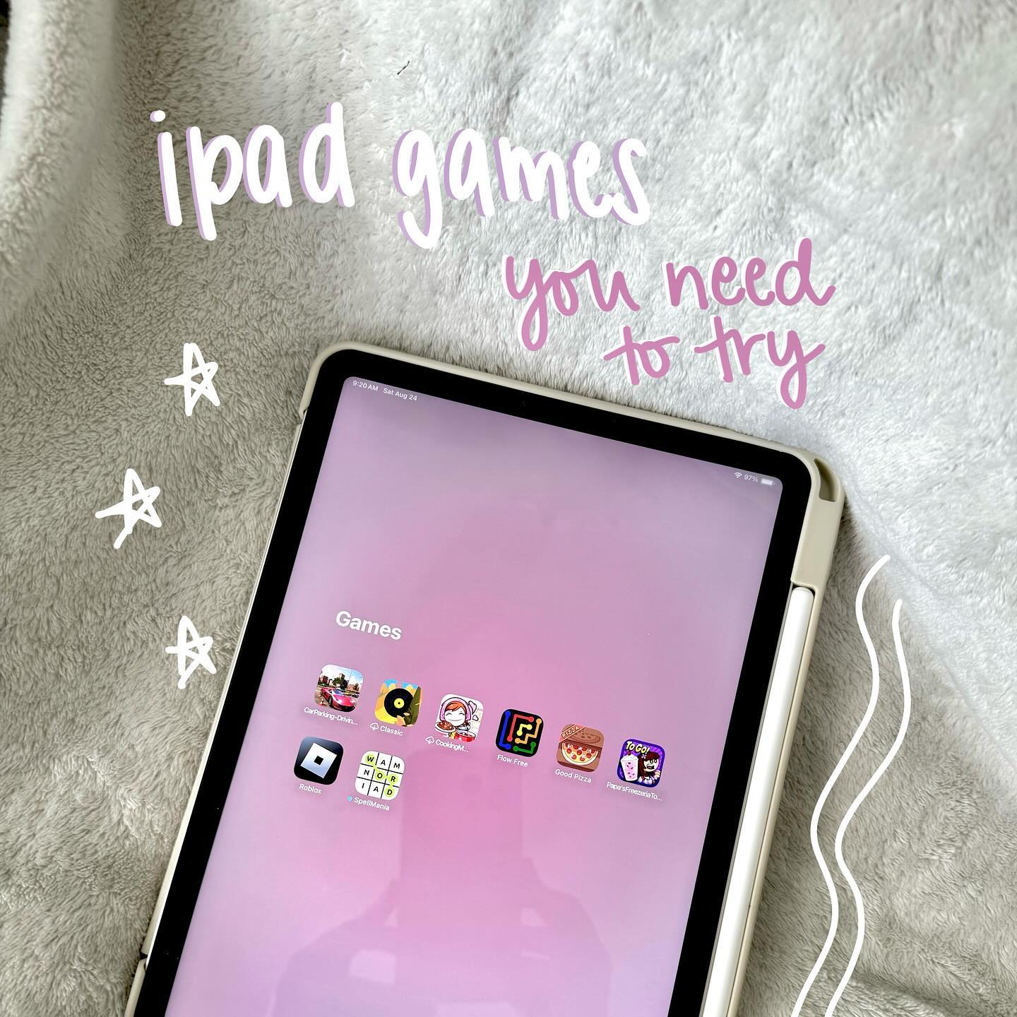 ipad games you NEED to try! 👾 these are some of my favs… 💗
•
•
•
#ipad #ipadgames #ipadapps #gamesforipad #games #ipadai