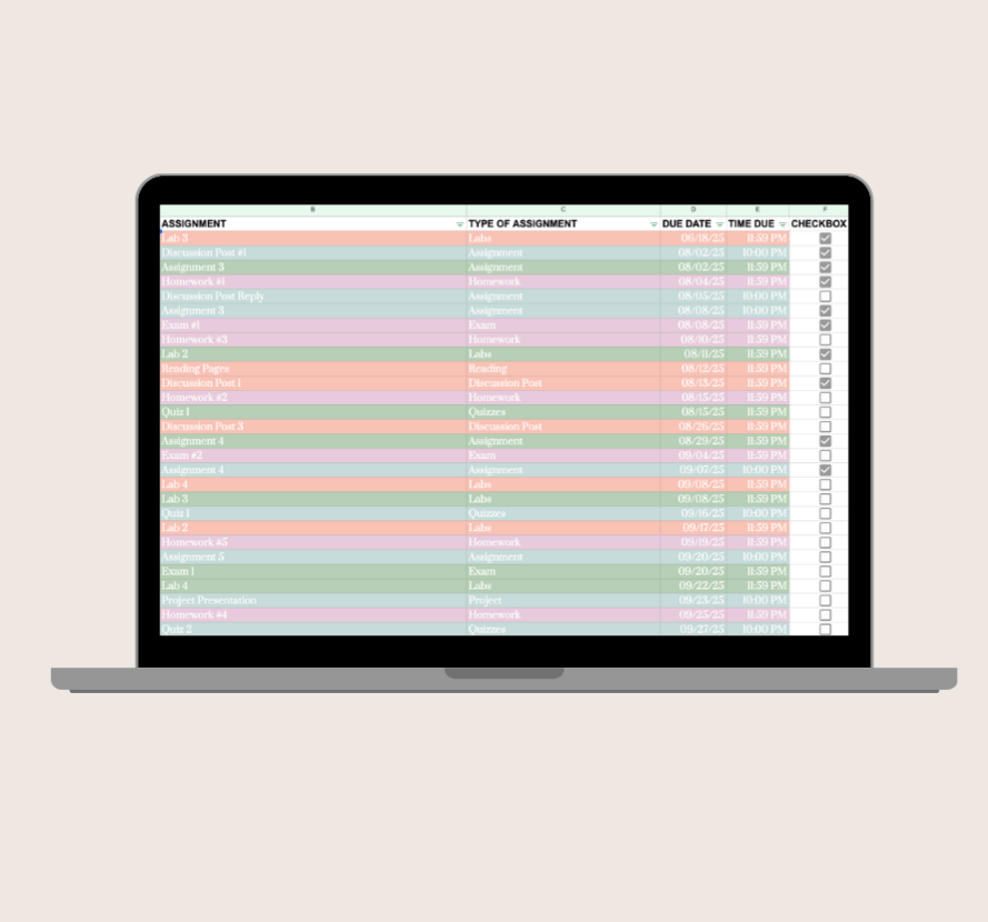 Assignment Tracker Template thumbnail