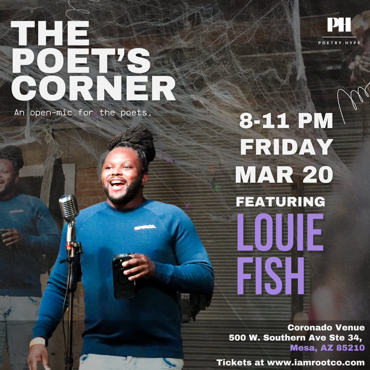 03/20 The Poet's Corner Open Mic - March Featuring Louie Fish | I AM ROOT thumbnail