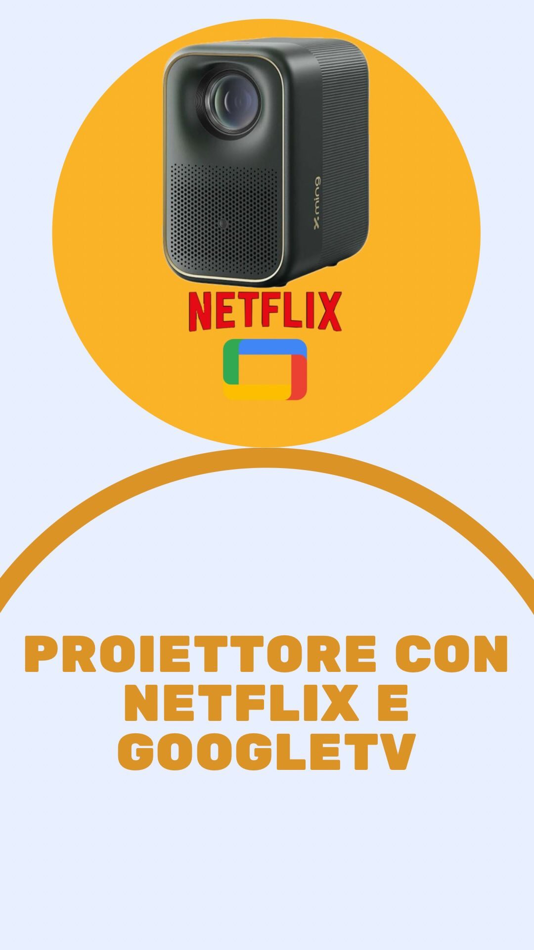 Proiettore ultra potente proietta fino a 120 pollici💪🏼 Certificato Netflix Google Tv e play store. 

👉Un display immersi