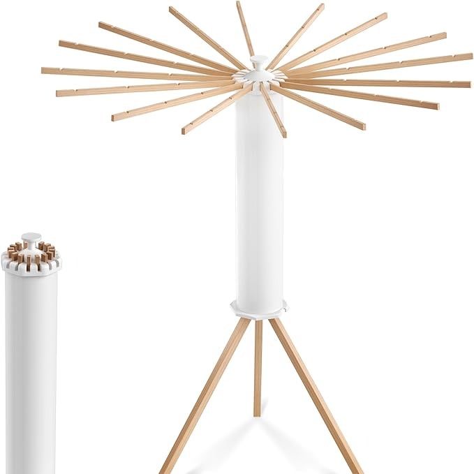Stendibiancheria pieghevole, salvaspazio, portatile, con treppiede e 16 stendibiancheria ad alta capacità, per balcone, lavanderia, bagno, legno : Amazon.it: Casa e cucina thumbnail