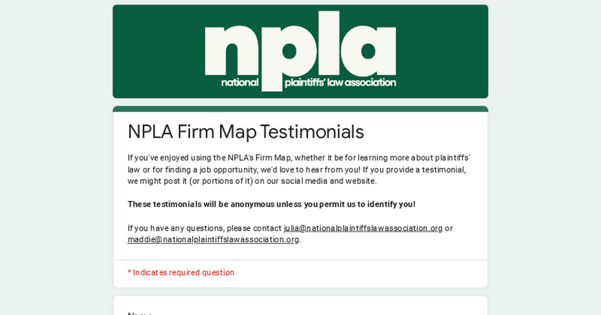 NPLA Firm Map Testimonials thumbnail