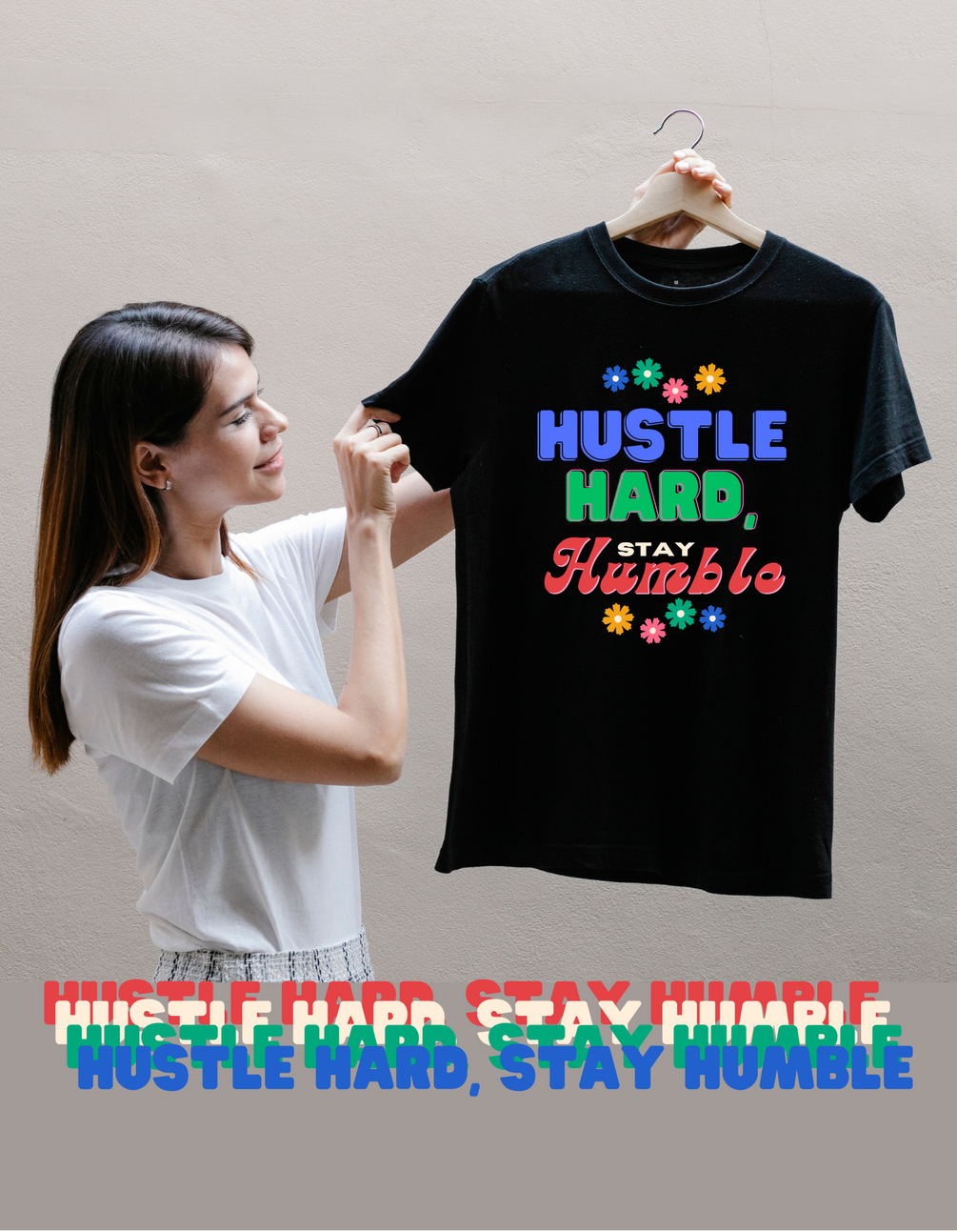 "Hustle hard, stay humble" Unisex T-shirt thumbnail