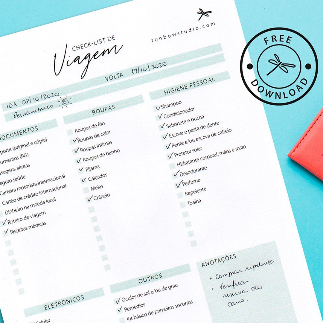 GRÁTIS: Checklist de viagem | Tonbow Studio thumbnail