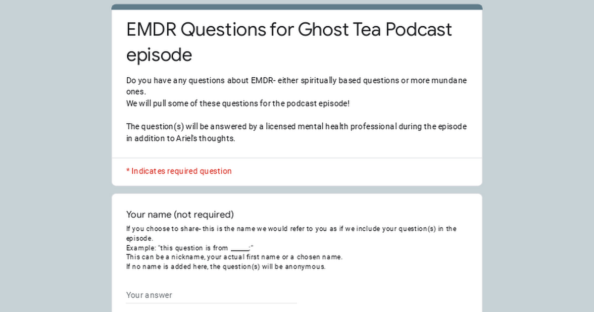 EMDR Questions for Ghost Tea Podcast thumbnail