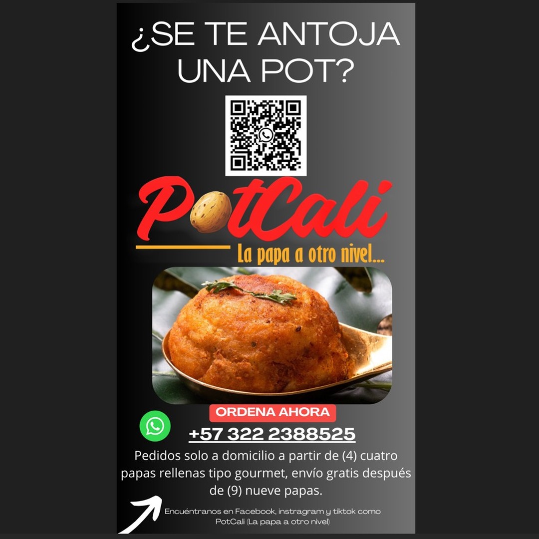 Se te antoja una POT?

🚨Ve !!! Comete una, y veras …🚨
📍Servicio a domicilio dentro de la ciudad de Cali 📍
☎️/📱322 238852