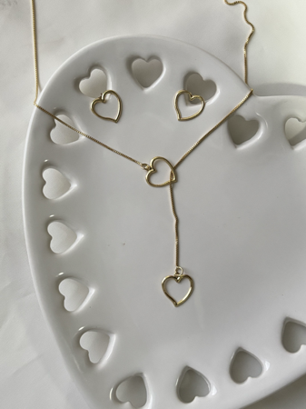 Conjunto coração colar gravata  thumbnail