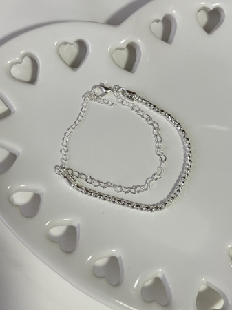 Pulseira 2 em 1 prata  thumbnail