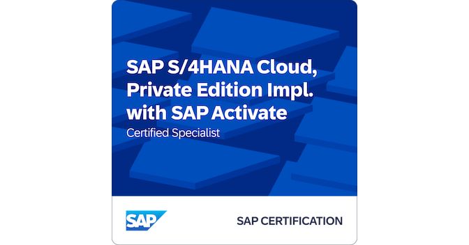 SAP Certified Specialist - S4HANA Implementation (Priv. Cloud Ed.) thumbnail