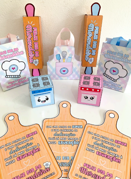 Kit Lembrancinhas Dia da Merendeira/Merendeiro. thumbnail