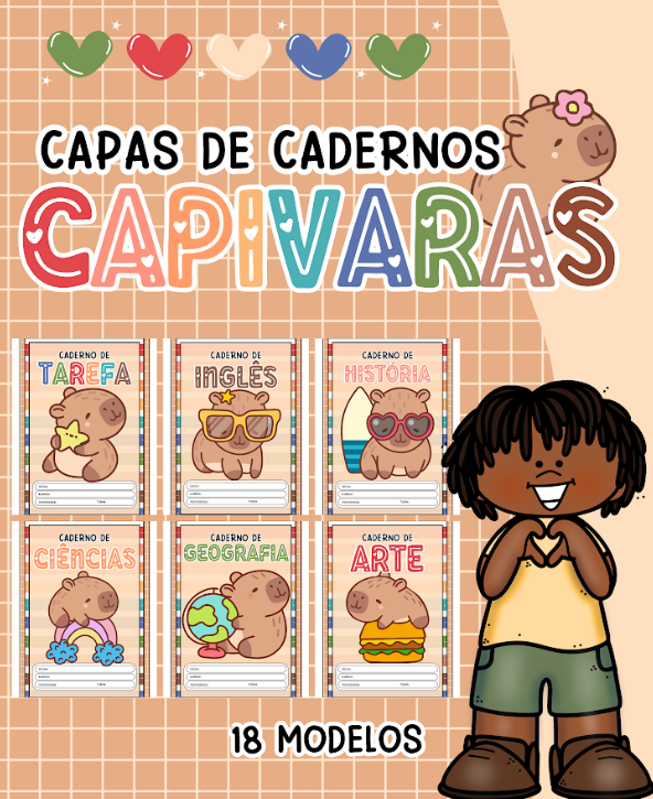 CAPINHAS PARA CADERNO - CAPIVARA CUTE thumbnail