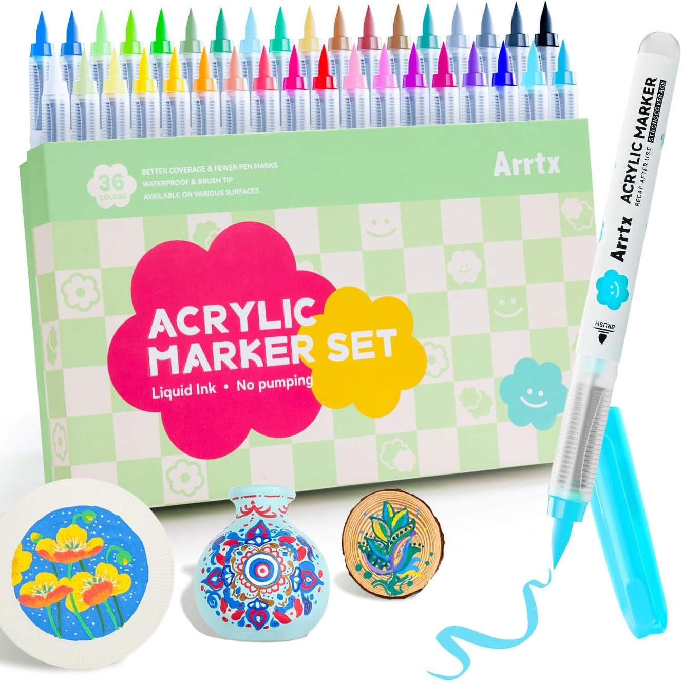 Arrtx 36 Colors Acrylic Paint Pens thumbnail