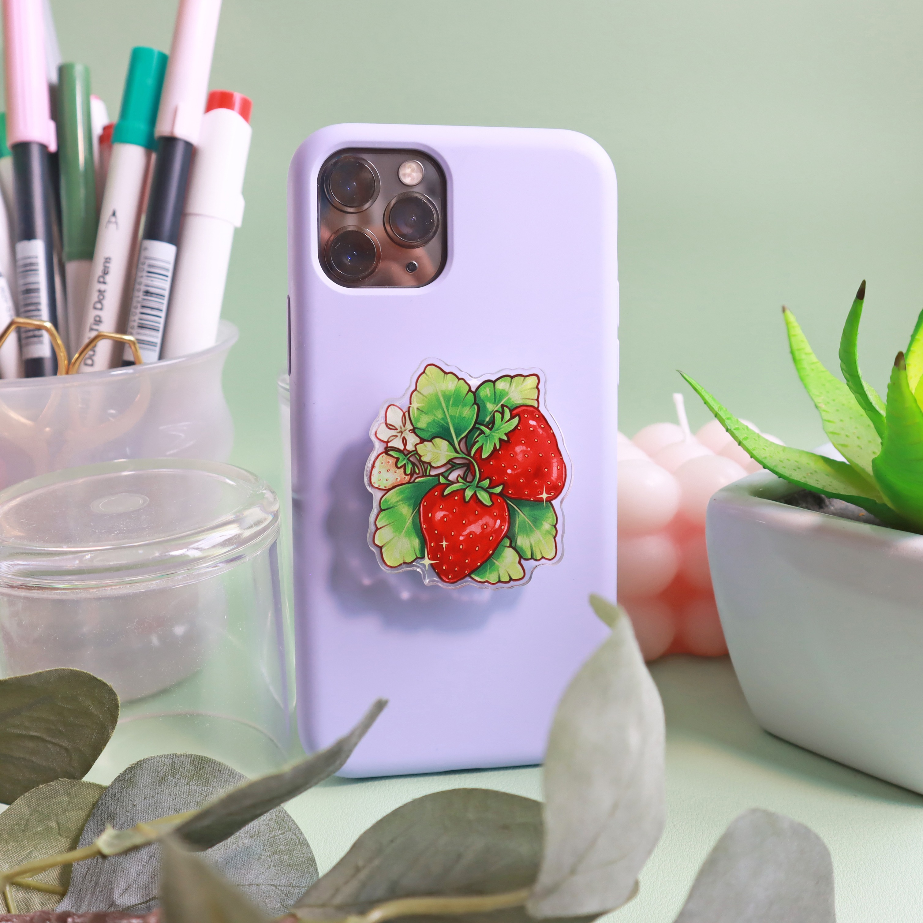 Strawberry Milk Phone Grip thumbnail