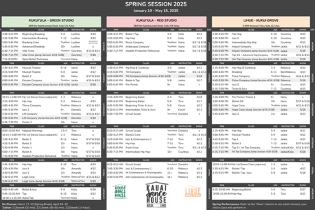 Spring Schedule 2025 thumbnail