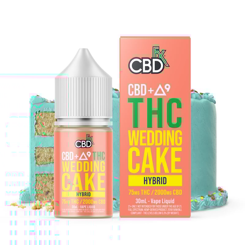 CBD + Delta-9 THC Vape Juice: Wedding Cake - Hybrid - CBDfx.com thumbnail