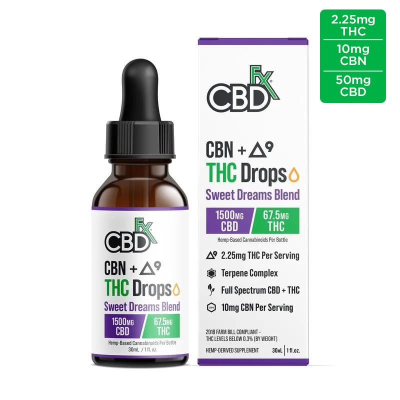Ultra Full Spectrum CBD Oil Tincture for Sleep + THC + CBN - CBDfx thumbnail