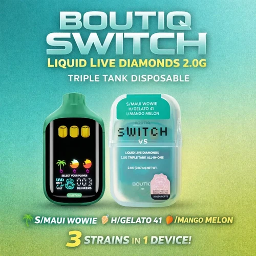 Boutiq Switch V5 -S/Maui Wowie • H/Gelato 41 • I/Mango Melon | VapeMeds thumbnail