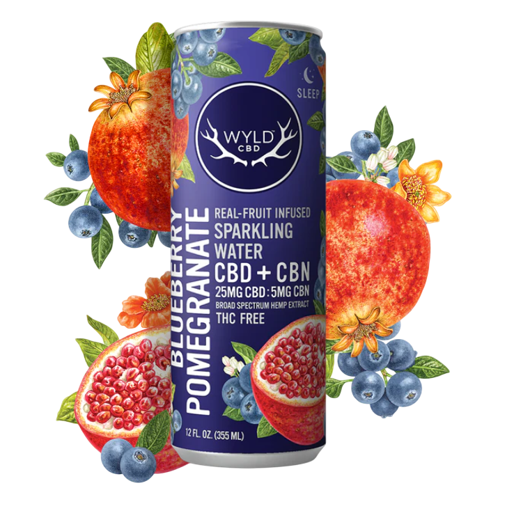Blueberry Pomegranate 5:1 CBD:CBN Sparkling Drinks | 420.com thumbnail