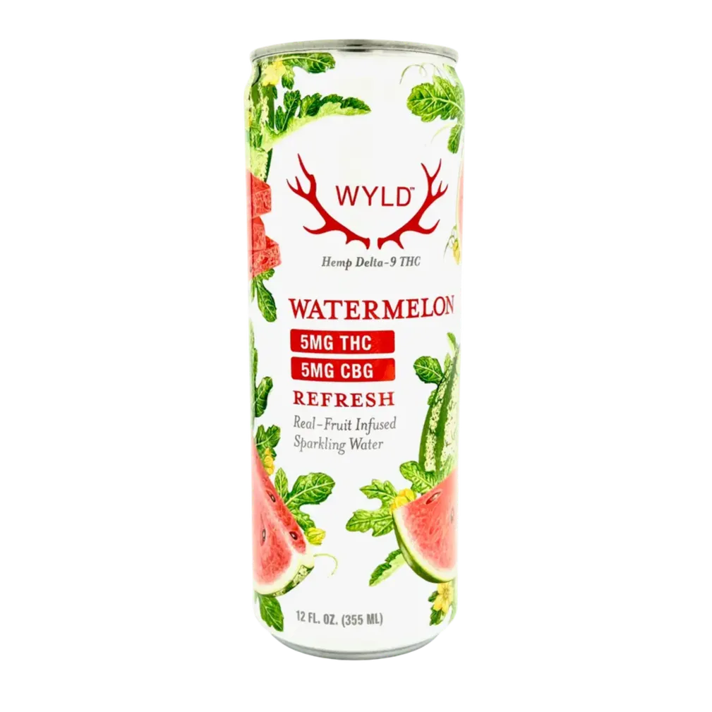 Wyld Watermelon 1:1 THC:CBG Sparkling 4-Pack Drink | 420.com thumbnail