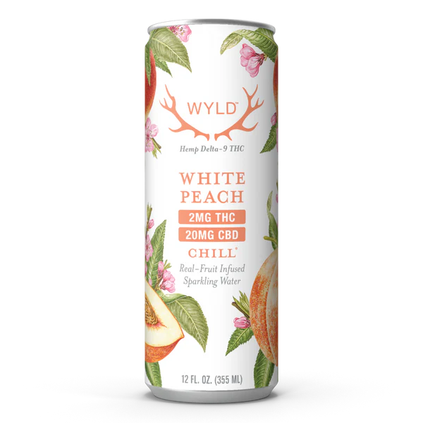 White Peach 1:10 THC:CBD Sparkling Beverage 4-pack | 420.com thumbnail