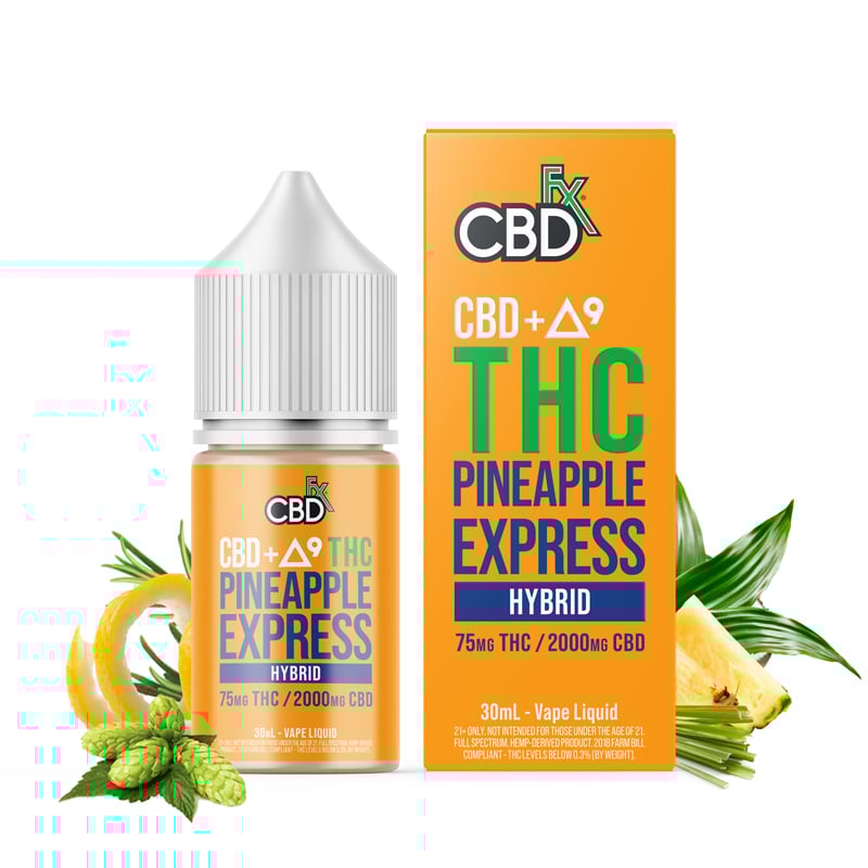 CBD + Delta-9 THC Vape Juice: Pineapple Express - Hybrid - CBDfx.com thumbnail