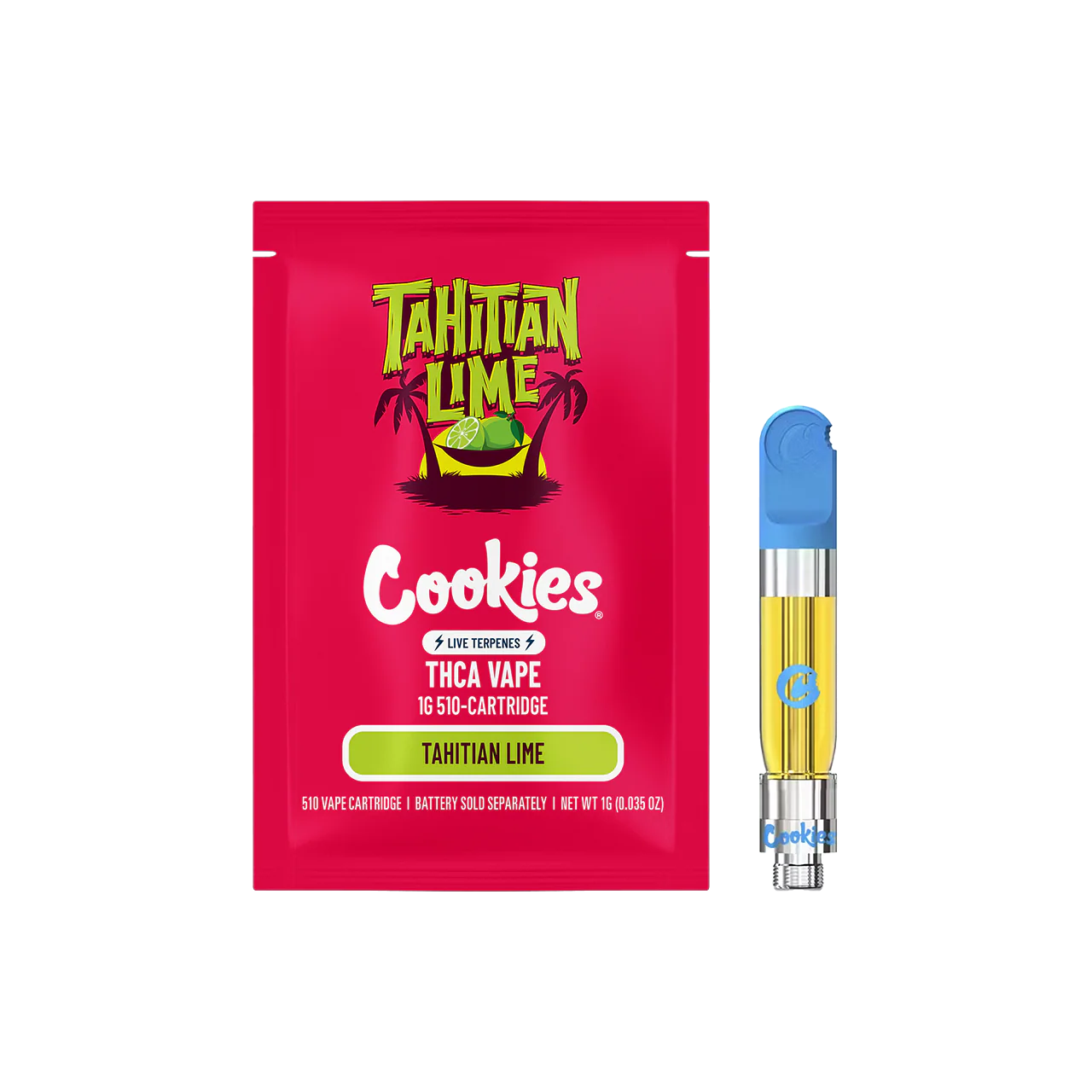 Cookies Tahitian Lime THCA Cartridge 1g Vape Blend | 420.com thumbnail