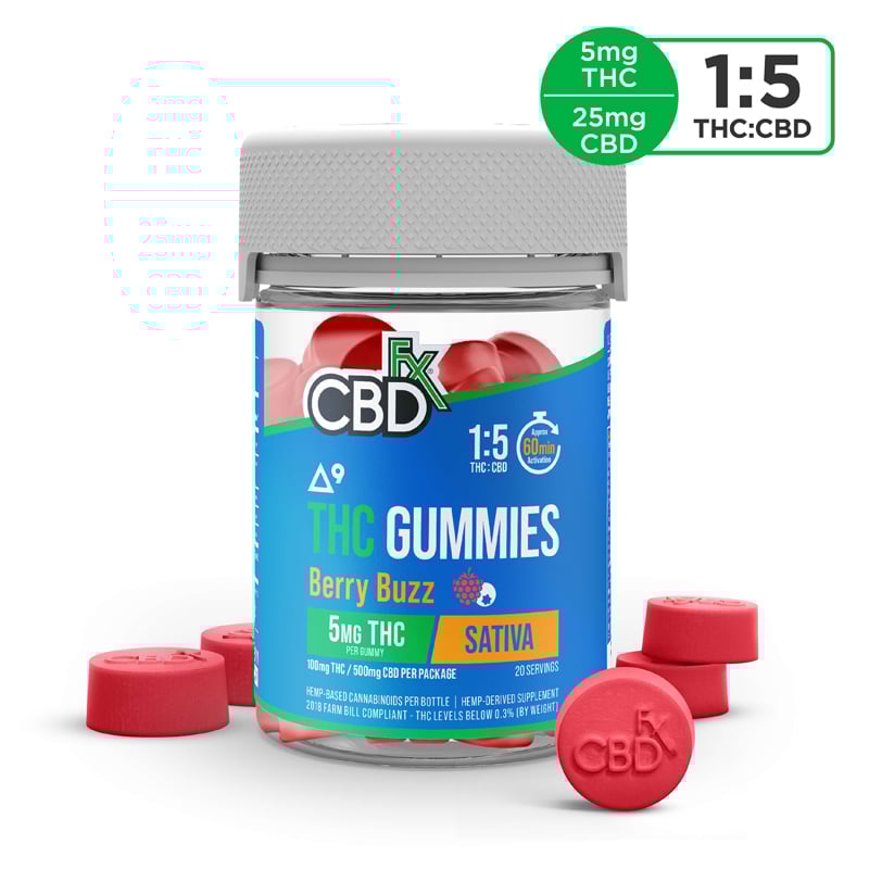 CBD Gummies + THC: Berry Buzz Sativa - CBDfx.com thumbnail