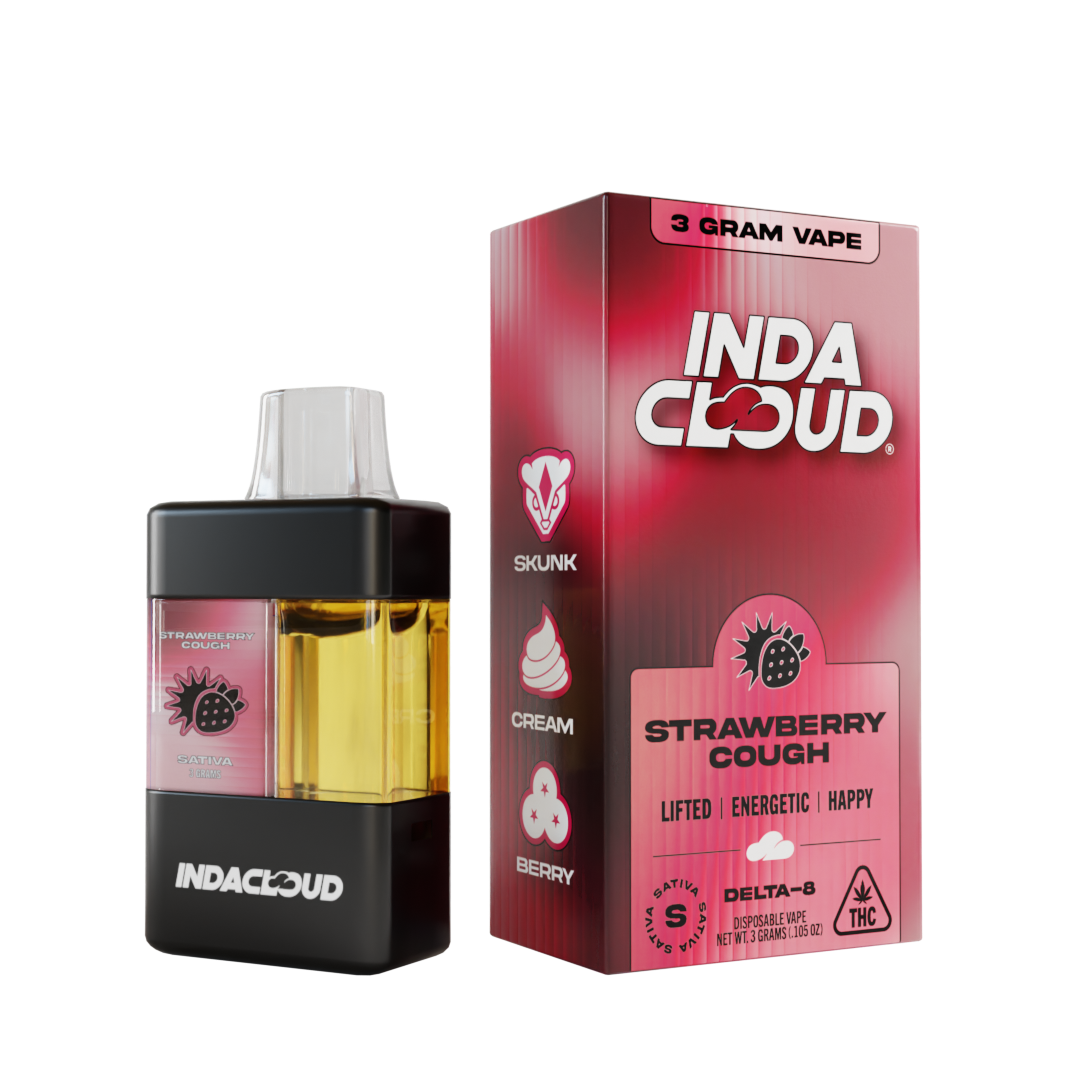 Buy Strawberry Cough Delta 8 Disposable Vape Online - IndaCloud thumbnail