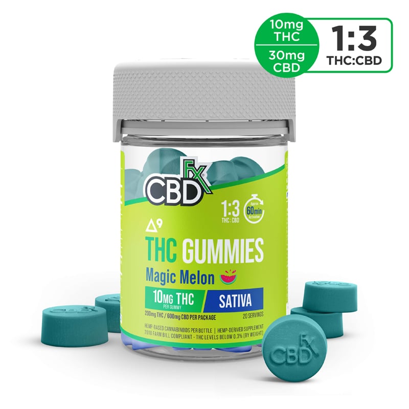 CBD Gummies + THC: Magic Melon Sativa - High Potency - CBDfx.com thumbnail
