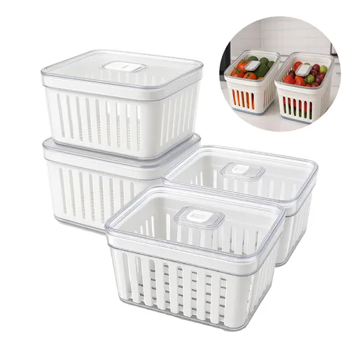 Kit 4 Potes Acrílico 3,8l Organizador Geladeira Rebirth thumbnail