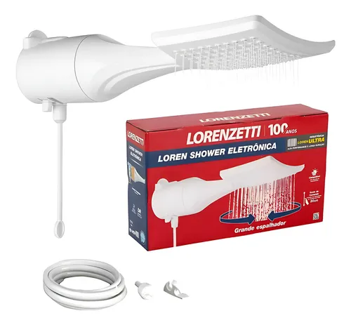 Chuveiro Loren Shower Eletronico Ducha Lorenzetti Cor Branco Potência 5500 W Voltagem 127v 5.5 Kw thumbnail