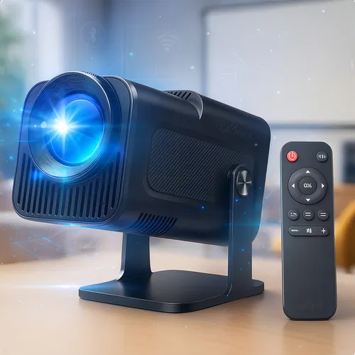 Projetor Hy320 Davely Smart Tv Android Wifi6 390 Ansi Lumens Full Hd 4k Mini Projetor Portátil Preto Com Controle Remoto 127/220v thumbnail