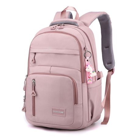Mochila feminina casual e versátil leve e à prova d'água com grande capacidade para estudantes thumbnail