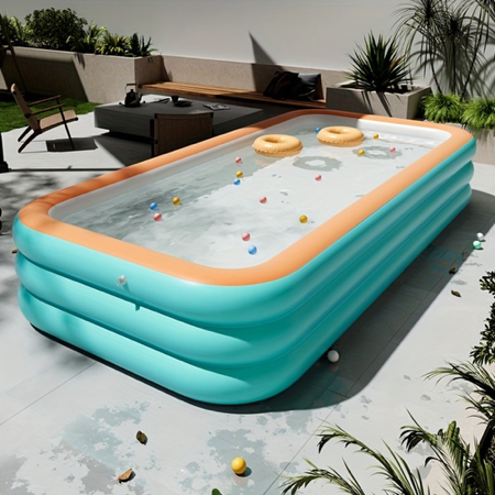 Piscina Infantil Inflável 3m Grande com Estrutura Multicamada que Cabem Várias Pessoas - Piscina Barata para Quintal thumbnail