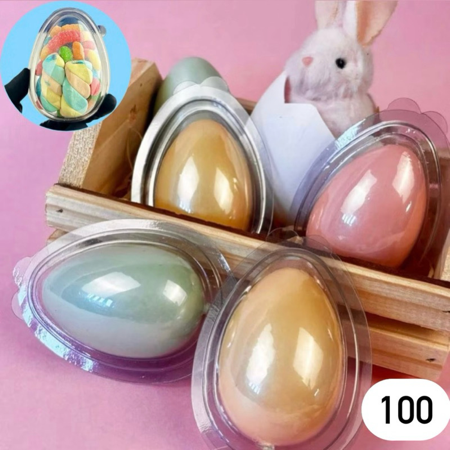 20~100 Blister Para Ovo De Páscoa 50g Transparente Chocolate Presente Embalagem Flip thumbnail