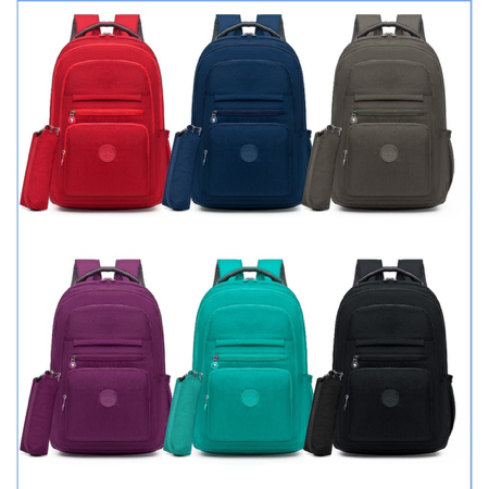 Mochila Escolar Tactel Com Estojo Forrada Super Resistente Lindo Design thumbnail