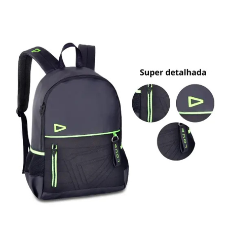 Mochila Gamer Loud Bolsa Masculina Casual Preta Premium - Clio thumbnail