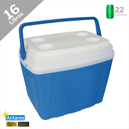 Caixa Térmica Cooler PopStar Azul Com Alça 16 Litros 22 Latas Antares thumbnail