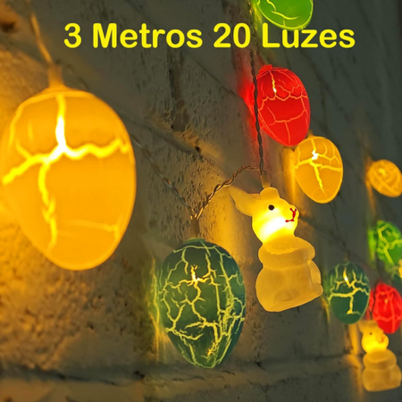 Luzes De Ovos De Páscoa Corda De Coelho Para Decorações De Páscoa Luzes De Fada De Coelho Presente thumbnail