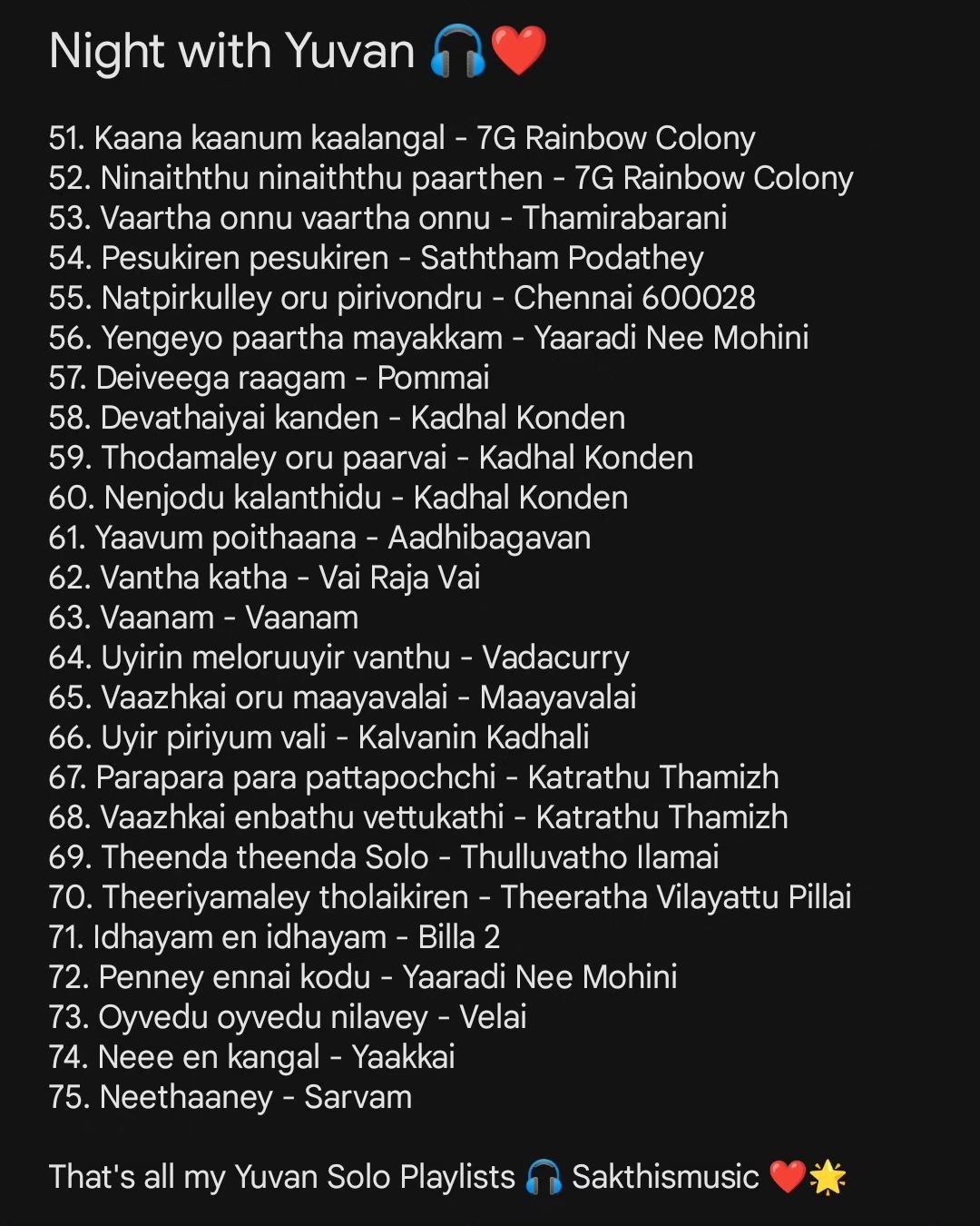 That's all my Yuvan Solo Song Playlist 🎧❤️ Not love not item songs 🌟 Just pure Solo songs of Yuvan 🎧😍

#playlist #spotif