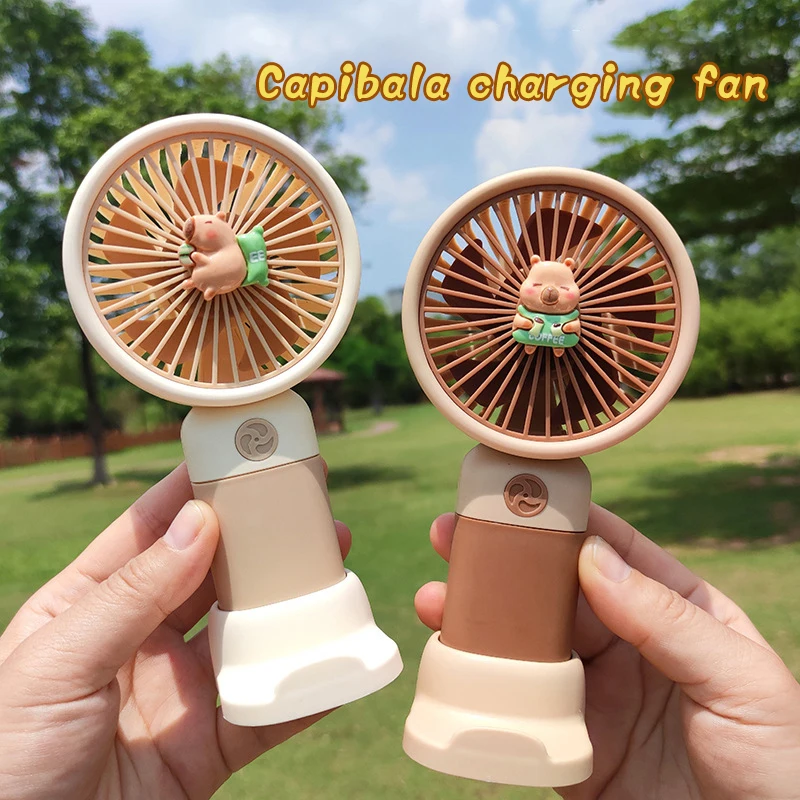 Cute Cartoon Capybara Portable Mini Pocket Cooling Fan Fashion Detachable Dock Handheld Fan Outdoor USB Charging Small Fan Gifts - AliExpress 6 thumbnail