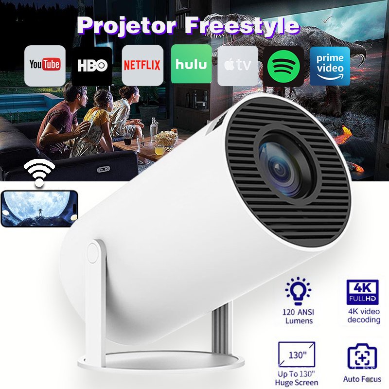 Projetor 4k de 720P WIFI Suporte Android 1080P thumbnail