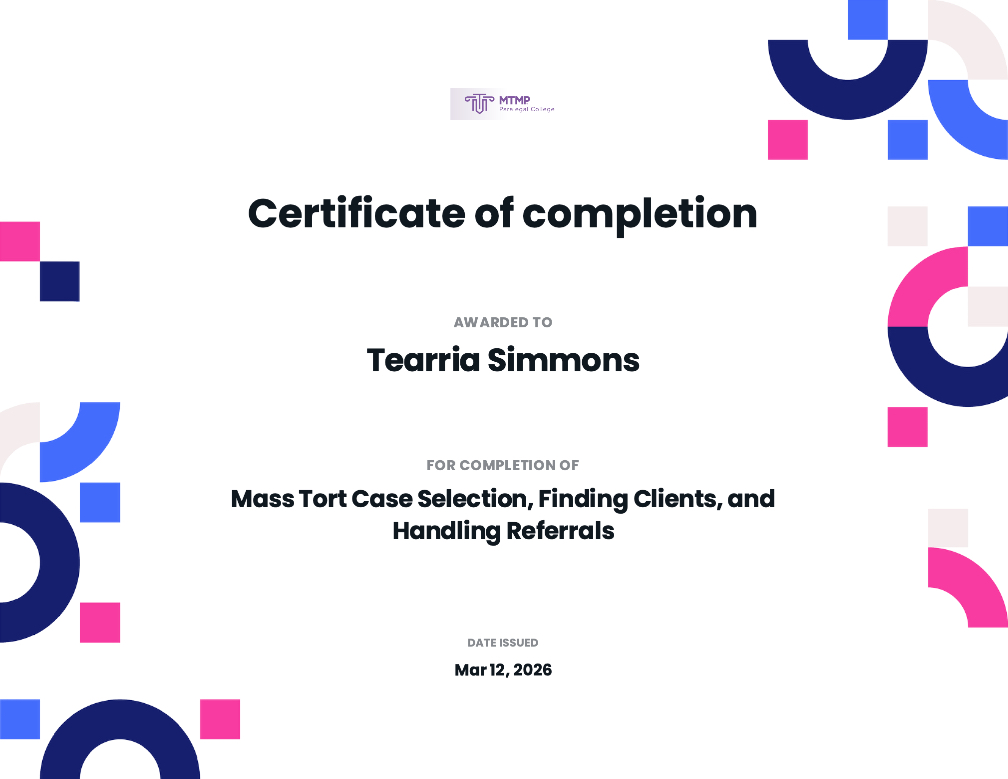 Mass Tort Case Selection, Finding Clients, and Handling Referrals thumbnail