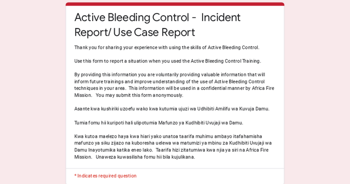 Incident Report/Use Case Report thumbnail