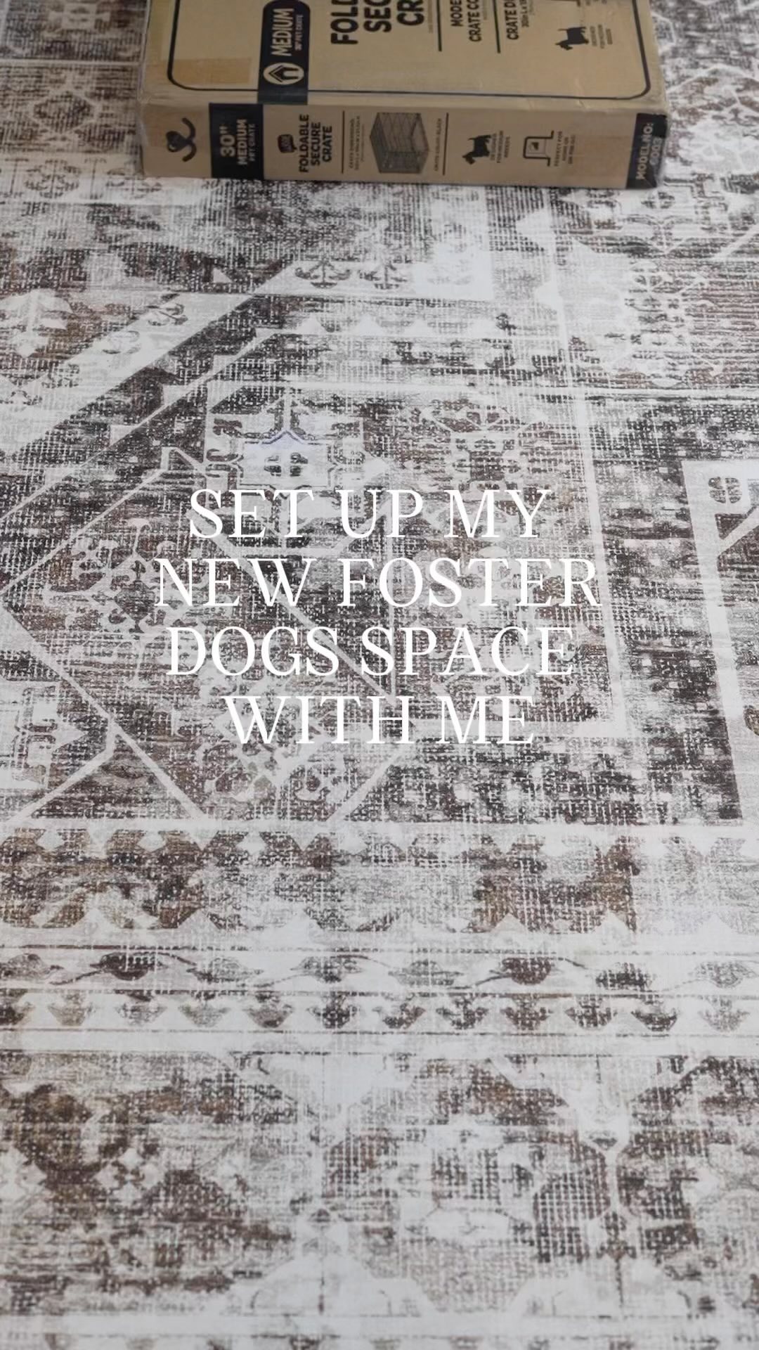 Set up our new foster dog’s space with us! We are using a @carlsonpetproducts crate to keep our foster dogs safe and hap
