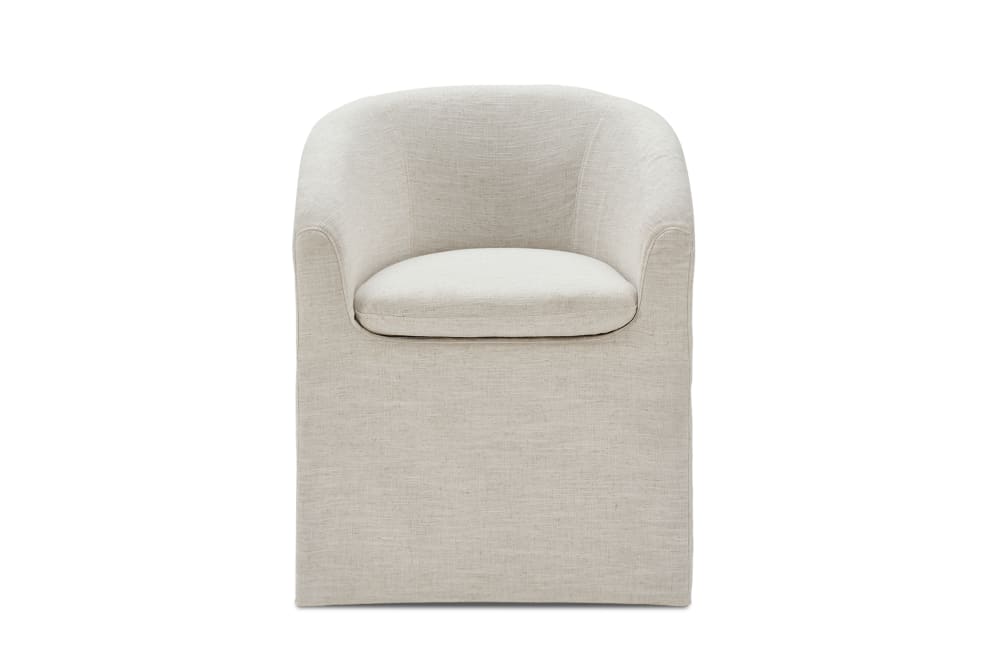 Callie Slipcovered Dining Arm Chair | Castlery thumbnail