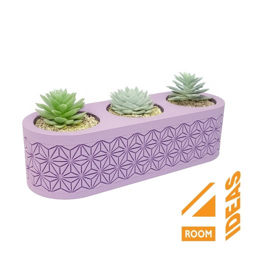 Succulent Triple Planter - Asanoha V2 thumbnail
