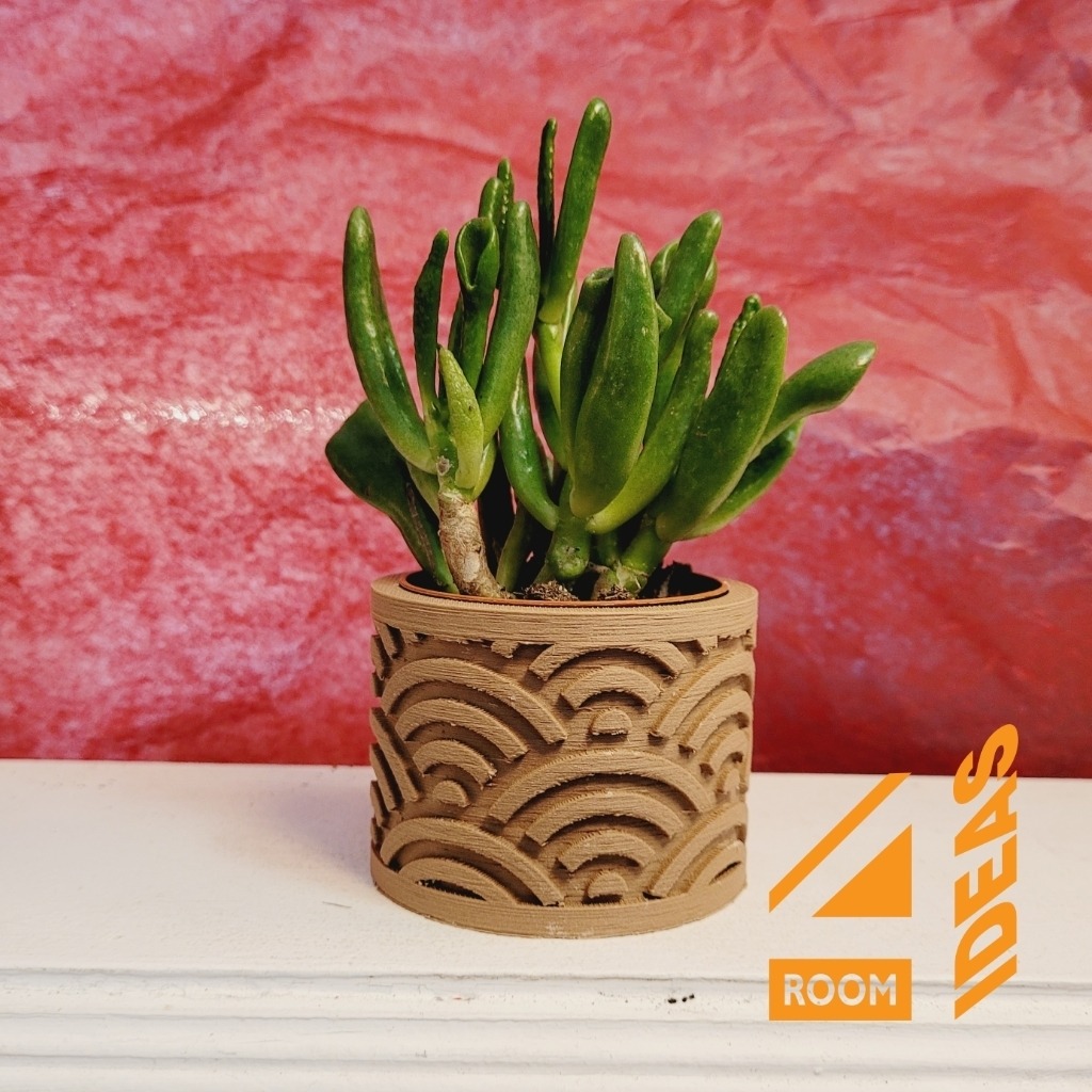 Succulent Planter Japanese Style - Waves/Seigaiha V2 thumbnail