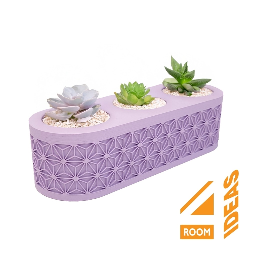 Succulent Triple Planter - Asanoha thumbnail